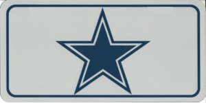 Large Silver Blue Star Photo License Plate