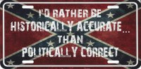 Politically Correct Confederate Rebel Flag License Plate