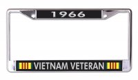 1966 Vietnam Veteran Chrome License Plate Frame