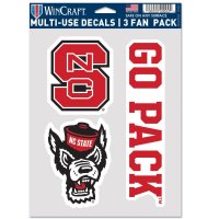 North Carolina State Wolfpack 3 Fan Pack Decals