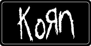 Korn On Black Photo License Plate