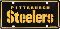 Pittsburgh Steelers Black Metal License Plate #2