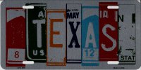 Texas Cut Style Metal License Plate