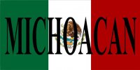 Mexican Flag with Michoacan Photo License Plate