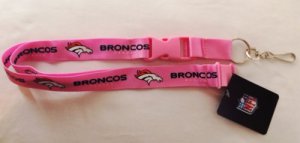 Denver Broncos Pink Lanyard With Safety Latch