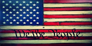 We The People American Flag Photo License Plate