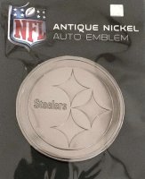 Pittsburgh Steelers Antique Nickel Auto Emblem