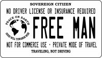 Free Man Sovereign Citizen Motorcycle Photo License Plate