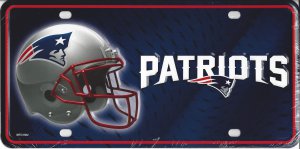 New England Patriots Metal License Plate