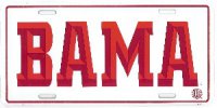 Alabama BAMA Embossed Aluminum License Plate