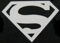 Superman Logo White 4" x 4" Decal