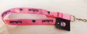 New England Patriots Pink Lanyard With Safety Fastener