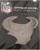 Houston Texans Antique Nickel Auto Emblem