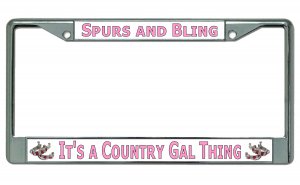 It's A Country Gal Thing Chrome License Plate Frame