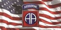 82nd Airborne On Wavy U.S. Flag Photo License Plate