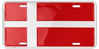 Denmark Flag Metal License Plate