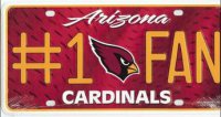 Arizona Cardinals #1 Fan License Plate