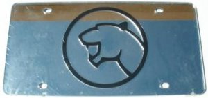 Cougar Silver Laser Cut License Plate