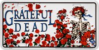 Grateful Dead Roses Metal License Plate
