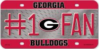 Georgia Bulldogs #1 Fan Metal License Plate