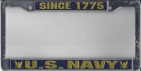 U.S. Navy Since 1775 Chrome License Plate Frame
