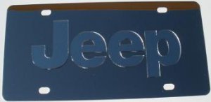 Jeep Silver Logo Stainless Steel License Plate