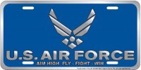 Air Force Aim High Metal License Plate