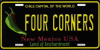 Four Corners New Mexico Metal License Plate