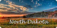 North Dakota Prairie Scene Photo License Plate