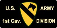 1st Cavalry Division Black Photo License Plate