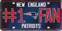 New England Patriots #1 Fan Metal License Plate