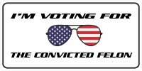 I'm Voting For The Convicted Felon Photo License Plate