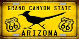 Arizona Grand Canyon With Route 66 Metal License Plate