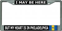 My Heart Is In Philadelphia Chrome License Plate Frame