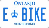 Ontario E Bike Photo License Plate