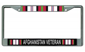 Afghanistan Veteran Chrome License Plate Frame
