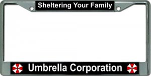 Umbrella Corporation Your Family Chrome License Plate Frame