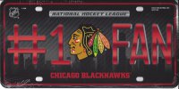 Chicago Blackhawks #1 Fan Metal License Plate