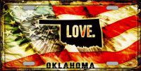Oklahoma Love Metal License Plate