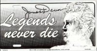 James Dean Legends Never Die License Plate
