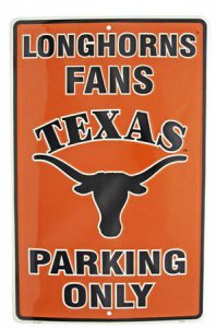 Texas Longhorns Metal Parking Sign