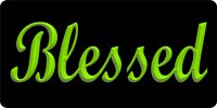 Blessed 3D Chartreuse Photo License Plate