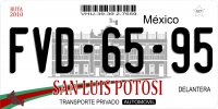 Mexico San Luis Potosi Photo License Plate
