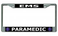 EMS Paramedic Chrome License Plate Frame