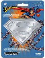 Silver 6" x 8" Superman Stainless Steel Decal
