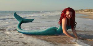 Mermaid With Red Hair Photo License Plate