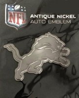 Detroit Lions Antique Nickel Auto Emblem
