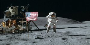 Moon Landing Photo License Plate