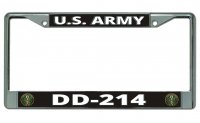 DD-214 U.S. Army Chrome License Plate Frame