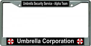 Umbrella Corporation Alpha Team Chrome License Plate Frame